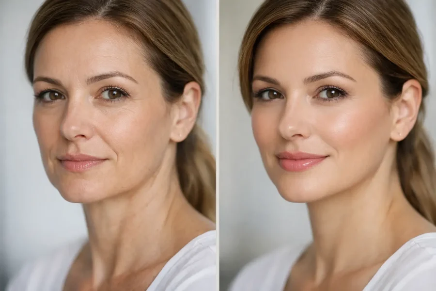 Preenchimento facial antes e depois real